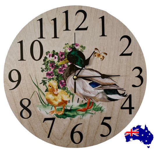 Clock Wall Duck Duckling Country Farm Aussie Made - The Renmy Store Homewares & Gifts 