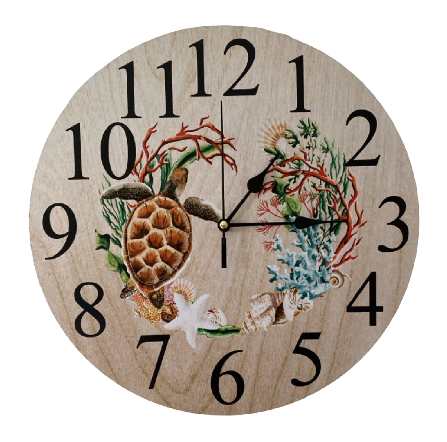 Clock Wall Turtle Ocean Beach Sea House Aussie Made - The Renmy Store Homewares & Gifts 