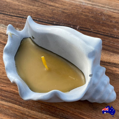 Pure Beeswax Shell Coastal Vibes Candle Aussie Handmade