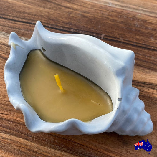 Pure Beeswax Shell Coastal Vibes Candle Aussie Handmade