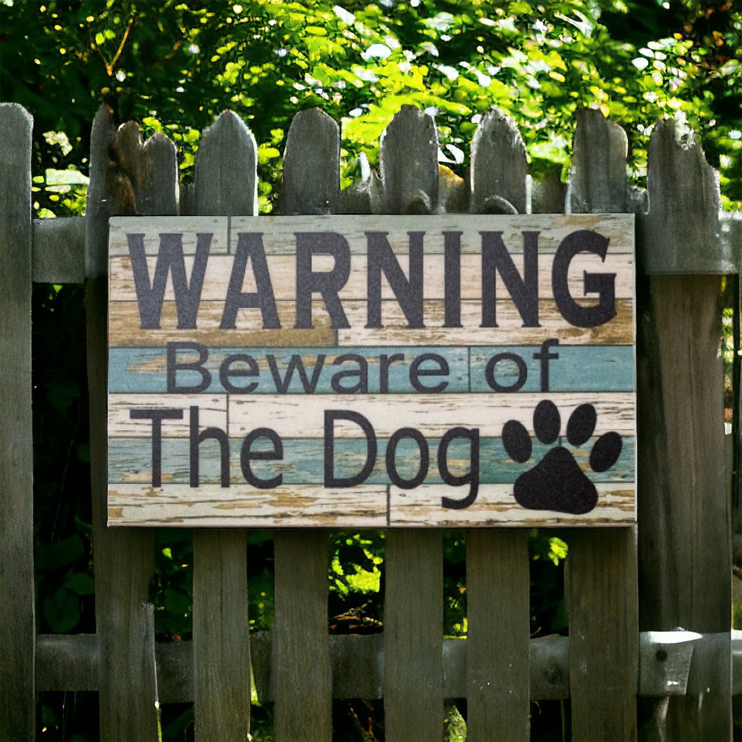 Warning Beware Of The Dog or Dogs Rustic Sign - The Renmy Store Homewares & Gifts 