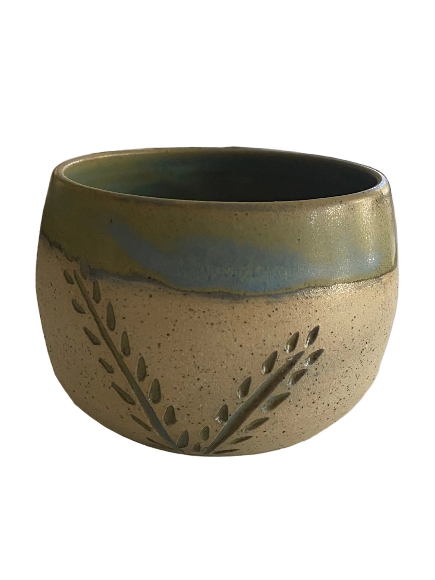 Handmade Green Blue Wheat Ceramic Mug Cup | Aussie Made Wolf and Clay Gift