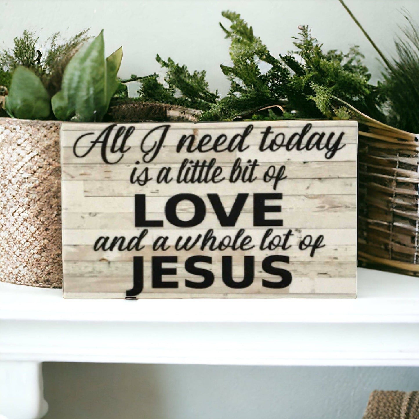 Love and Jesus Shabby Chic Sign - The Renmy Store Homewares & Gifts 