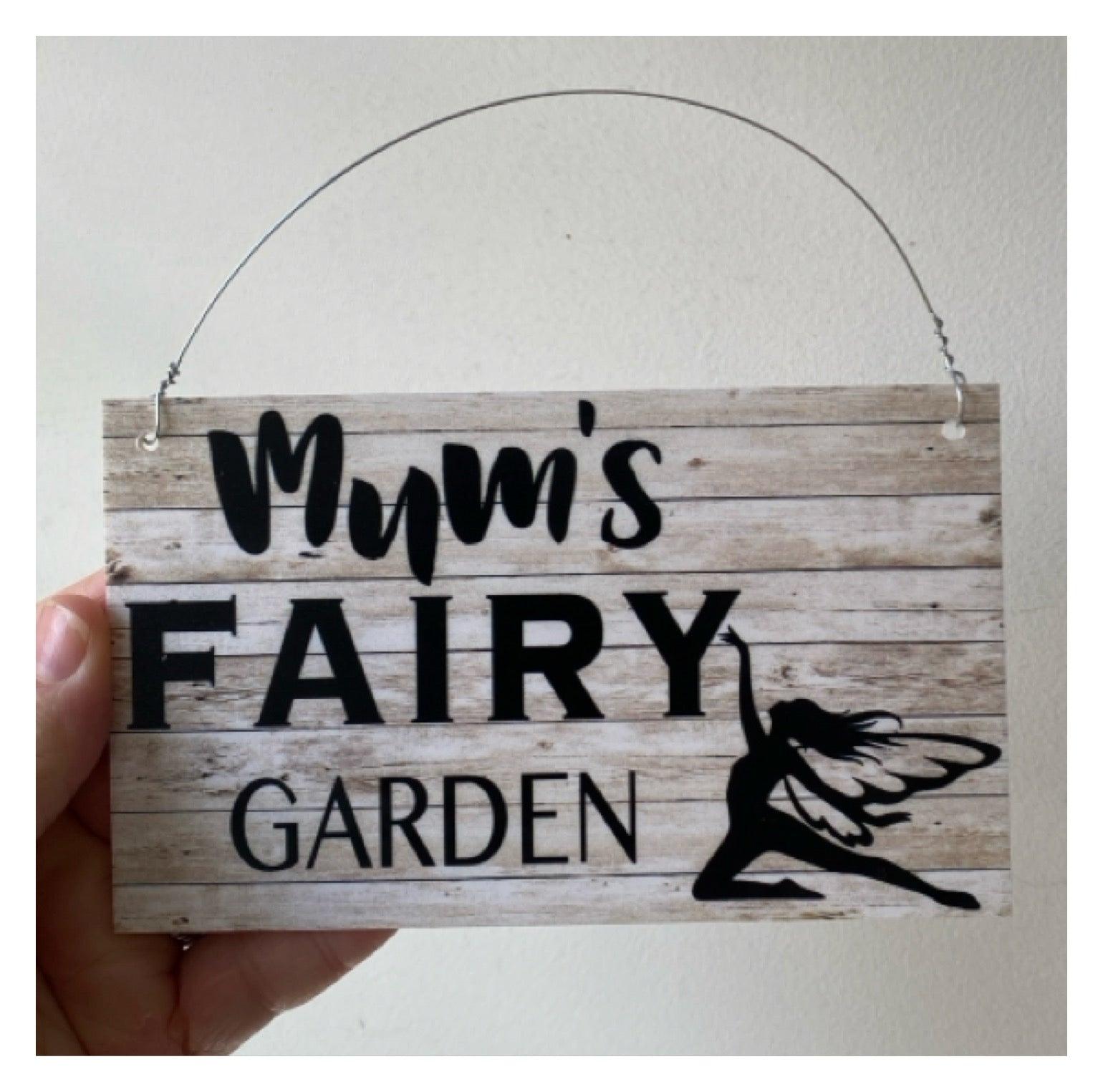 Fairy Kneeling House Name Feature Plaque - top Outdoor Hanging Metal Black House Sign Personalised