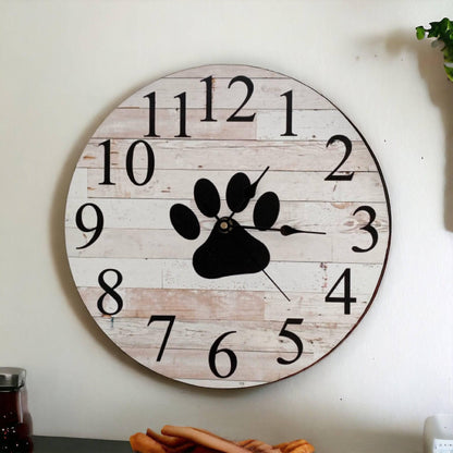 Clock Wall Paw Cat Dog Pet Aussie Made - The Renmy Store Homewares & Gifts 