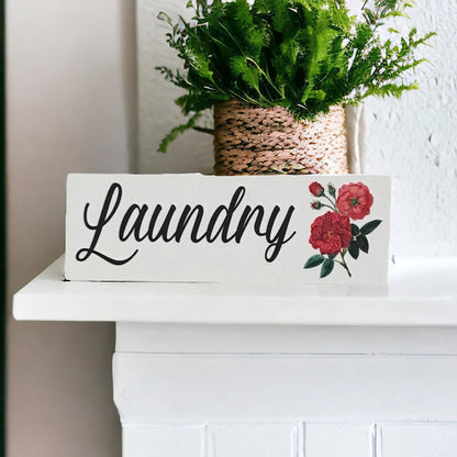 Red Rose Bud Toilet Laundry Bathroom Sign - The Renmy Store Homewares & Gifts 