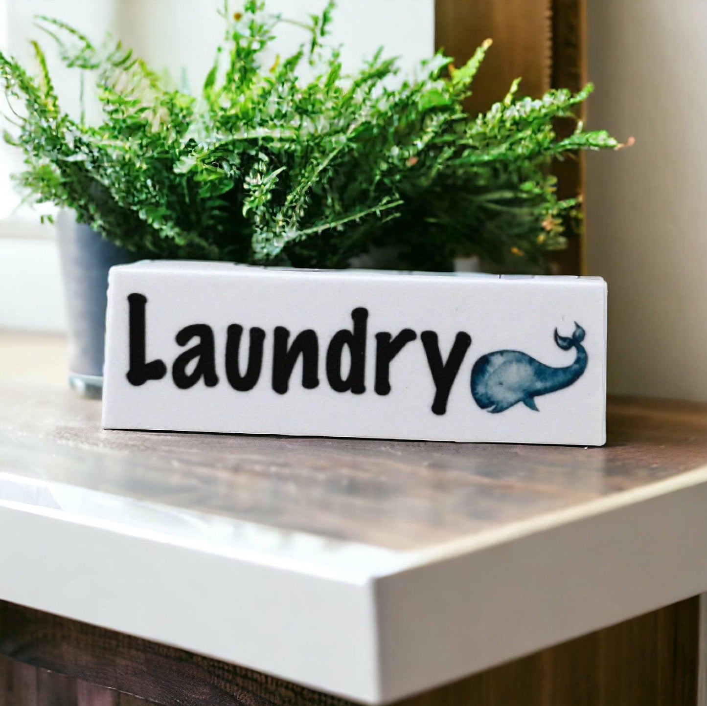 Whale Toilet Laundry Bathroom Door Sign - The Renmy Store Homewares & Gifts 