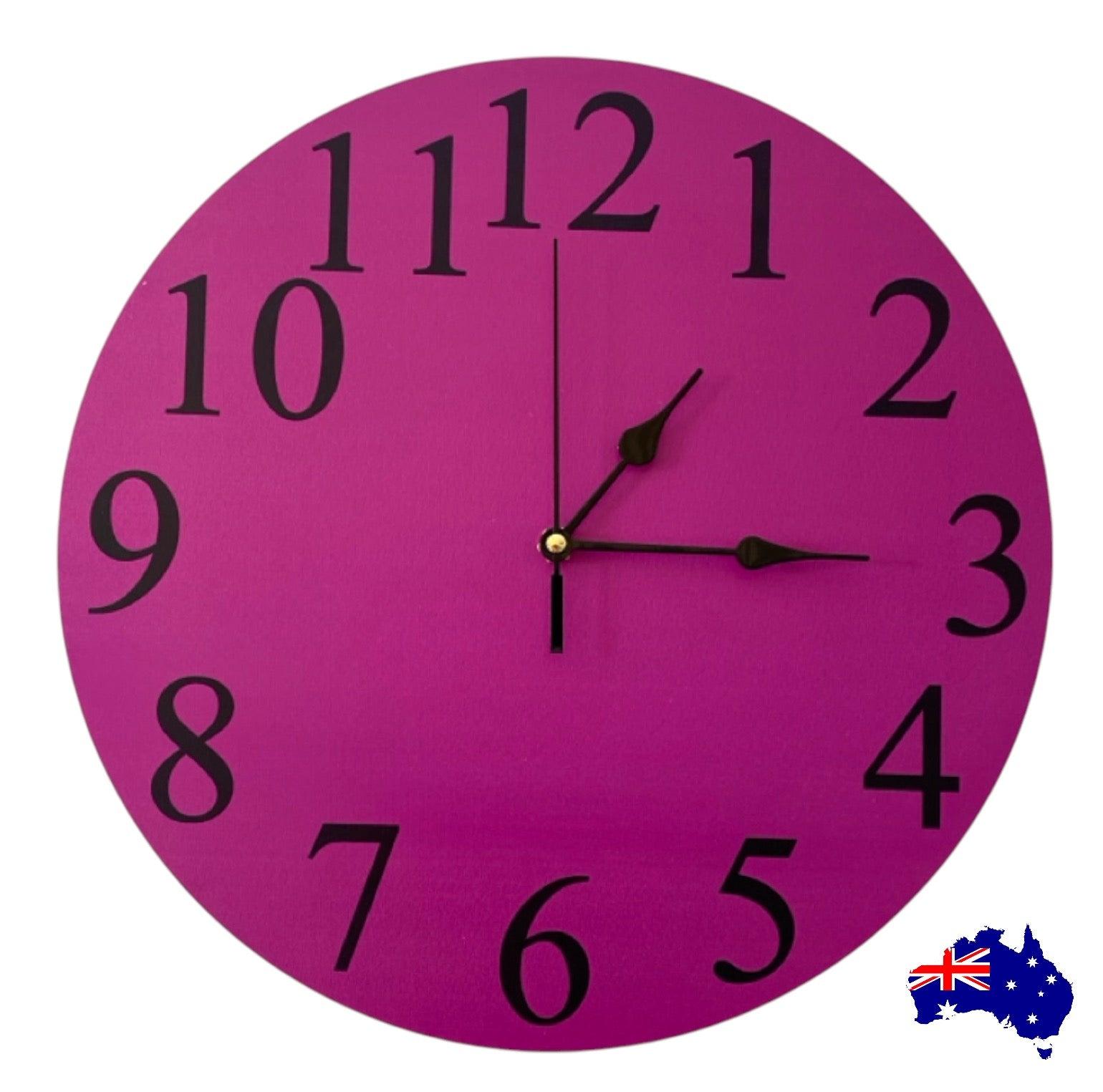 Clock Wall Pink Hot Chick Aussie Made - The Renmy Store Homewares & Gifts 