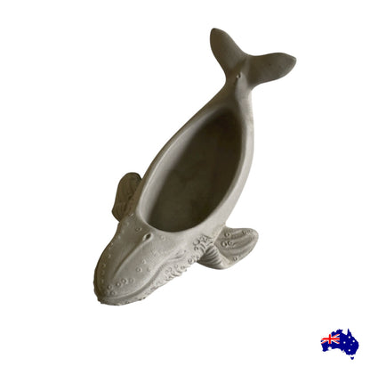 Planter Pot Whale Coastal Aussie Handmade Concrete