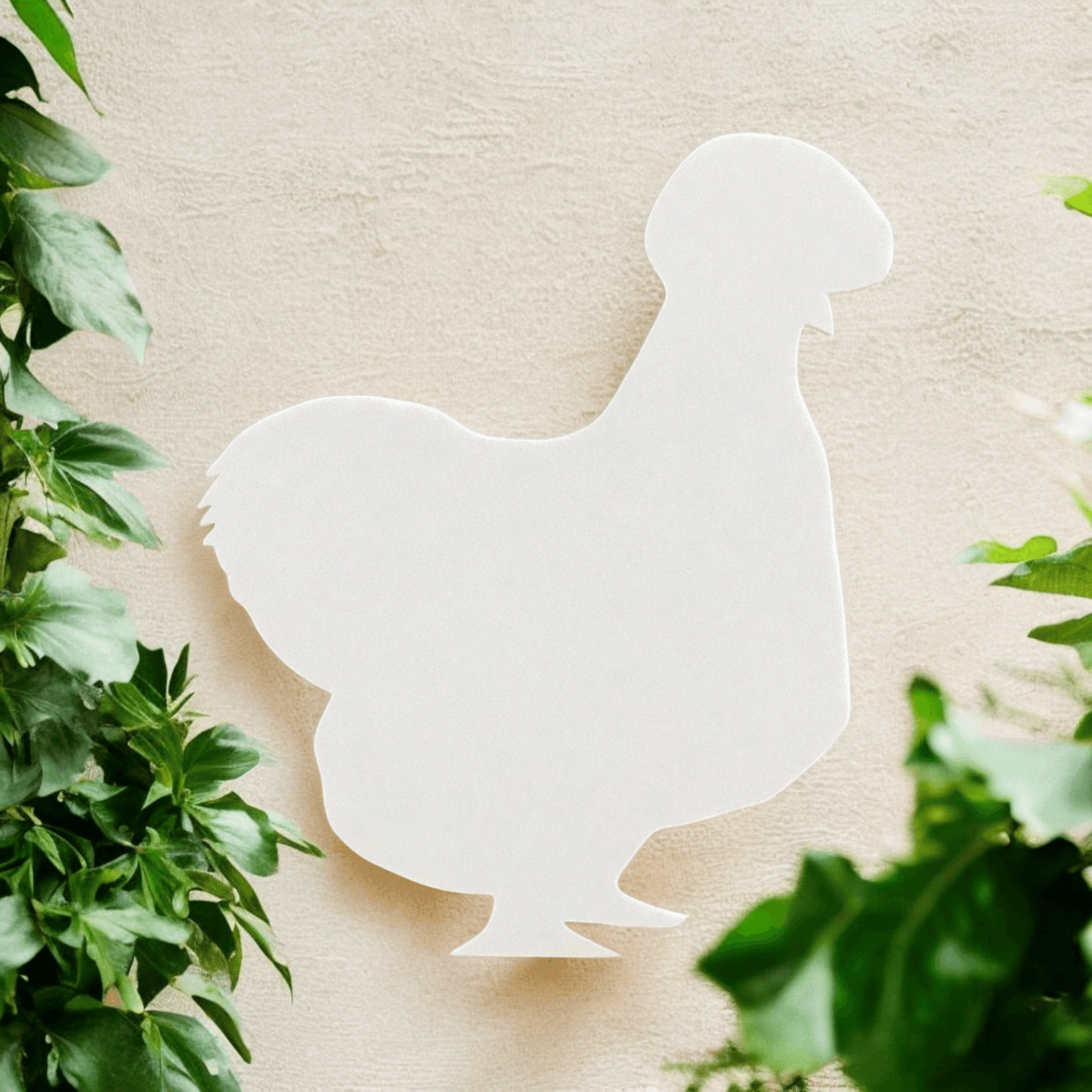 Silkie Chicken Hen White Acrylic Country Decor - The Renmy Store Homewares & Gifts 