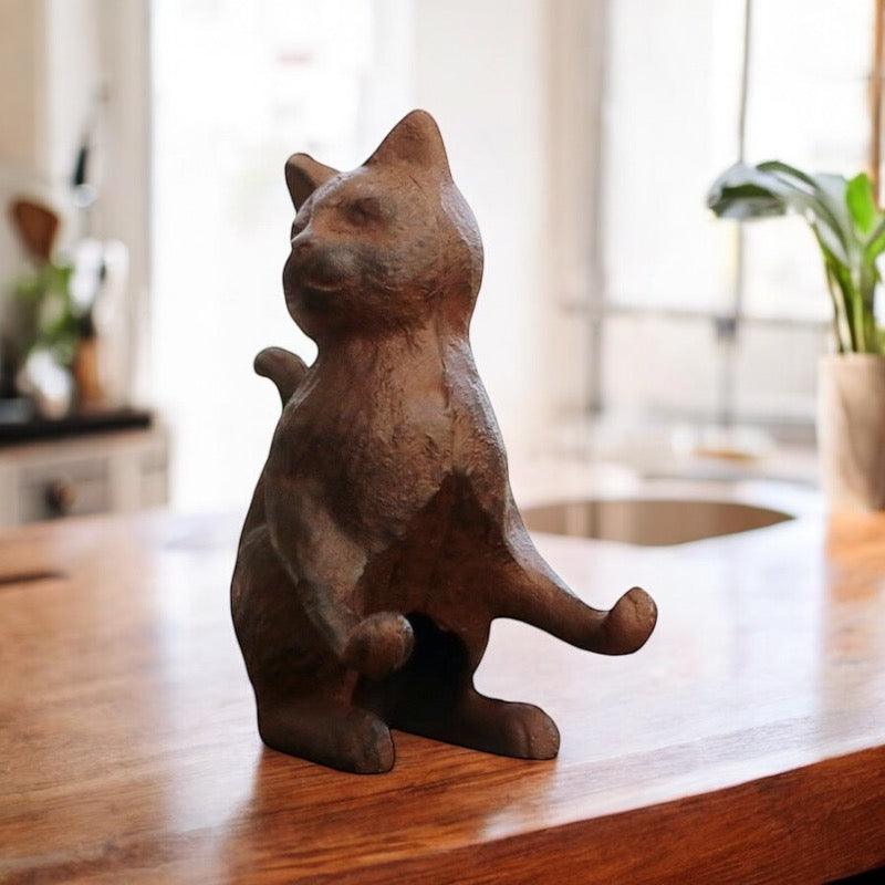 Phone Holder Cast Iron Cat Ornament - The Renmy Store Homewares & Gifts 