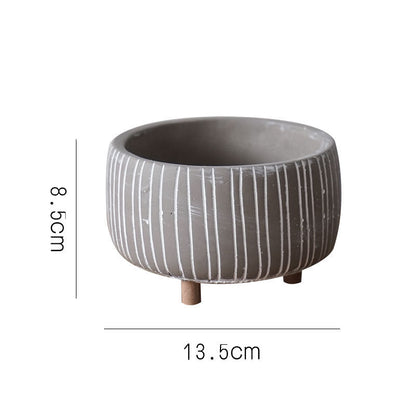Cement Planter Pot with Legs - Natural Earth Tones 4 Sizes