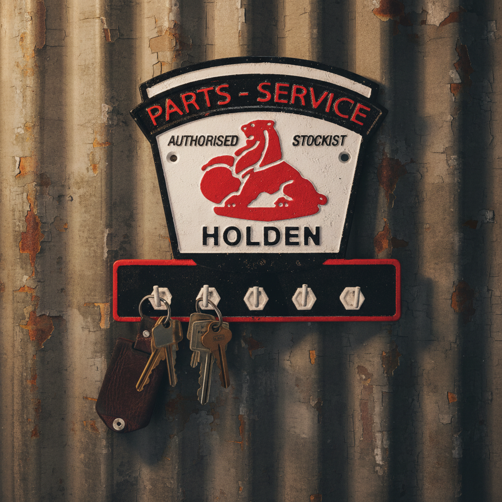 Holden Parts & Service Key Hook Rack Vintage Cast Iron 19cm