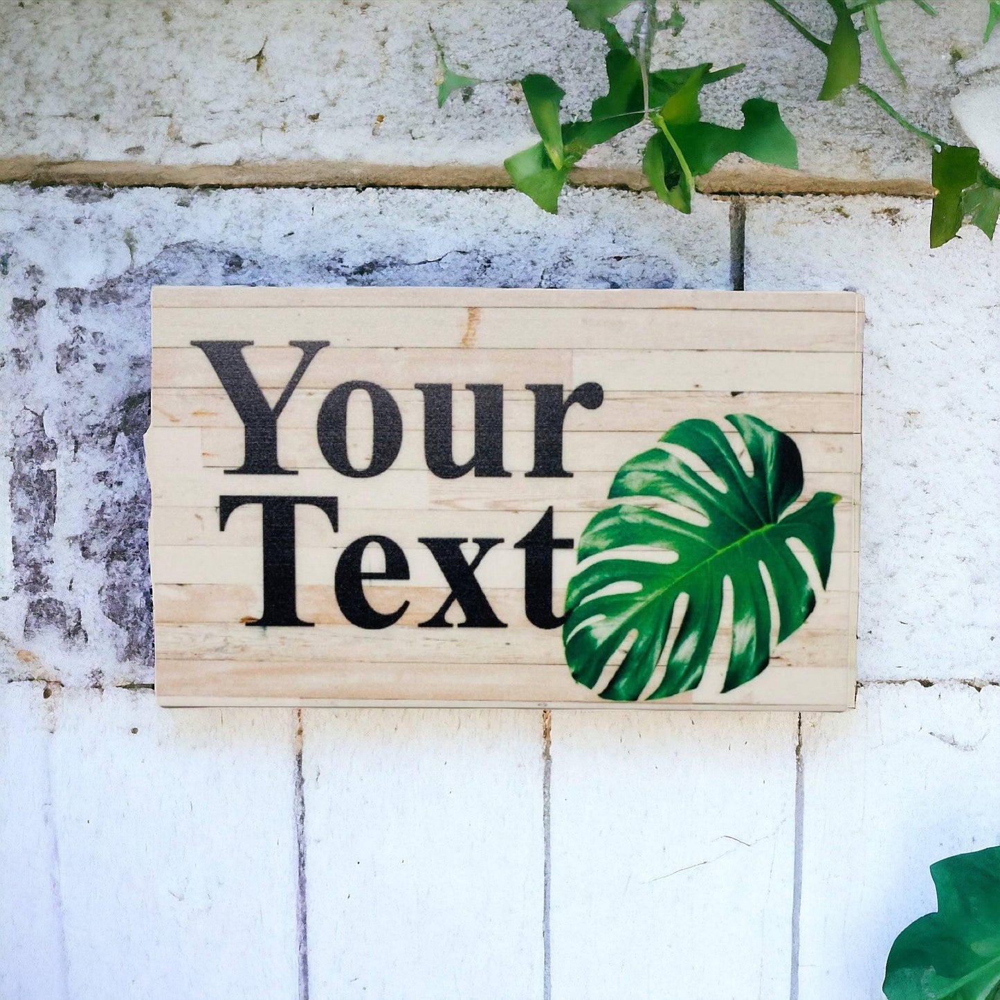 Monstera Leaf Custom Personalised Sign - The Renmy Store Homewares & Gifts 