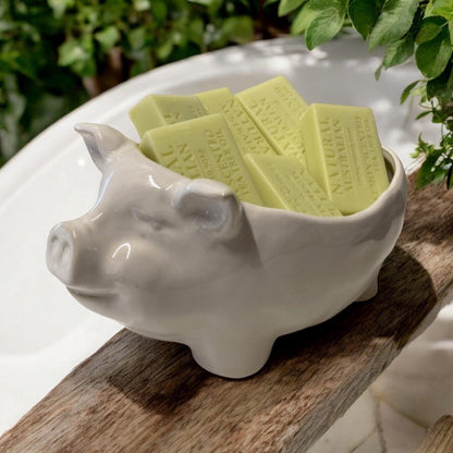 Pig Soap Holder Farmhouse Lemon Scented Soap Bathroom - The Renmy Store Homewares & Gifts 