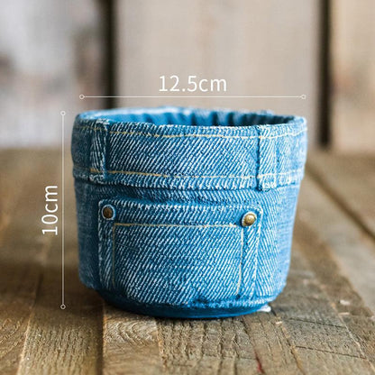 Planter Pot Jeans Rustic Denim Garden - The Renmy Store Homewares & Gifts 