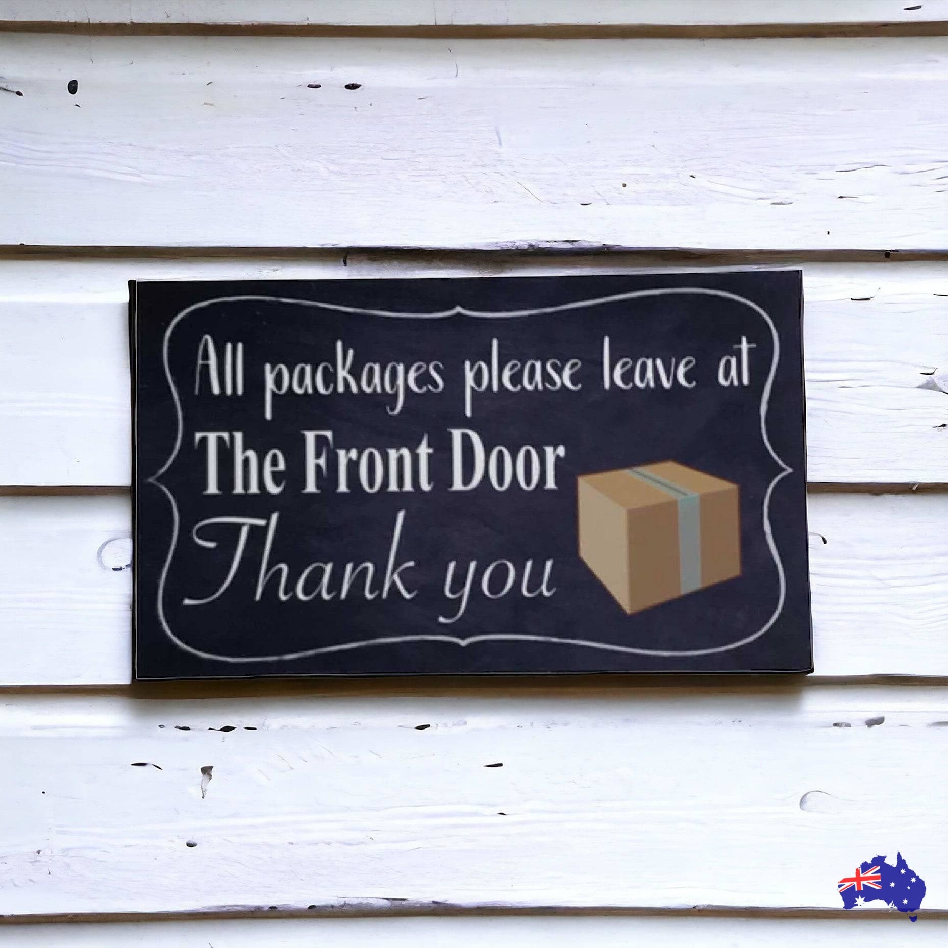 Courier Delivery Leave Packages Front Door Sign - The Renmy Store Homewares & Gifts 