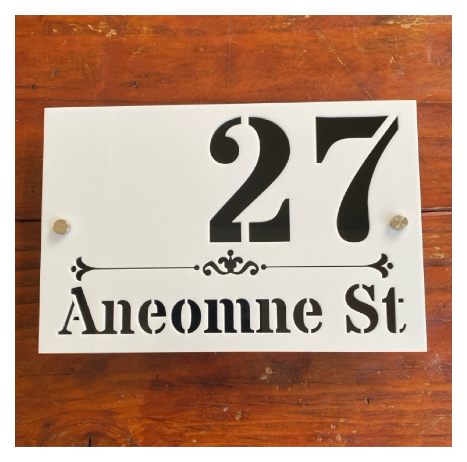 Personalised Street Number Address Letter Box White House Custom Classic Sign - The Renmy Store Homewares & Gifts 