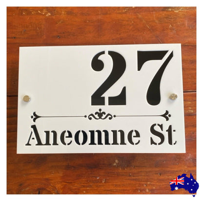 Personalised Street Number Address Letter Box White House Custom Classic Sign - The Renmy Store Homewares & Gifts 