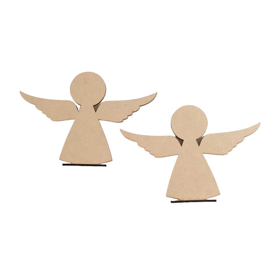 Angel x2 Standing Raw MDF Wooden DIY Craft - The Renmy Store Homewares & Gifts 