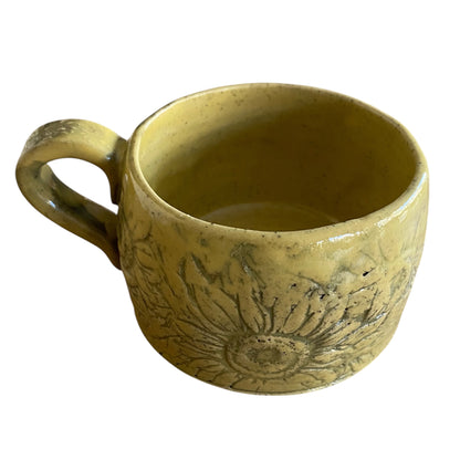 Handmade Sunflower Ceramic Mug | Aussie Made Wolf and Clay Farmhouse Gift