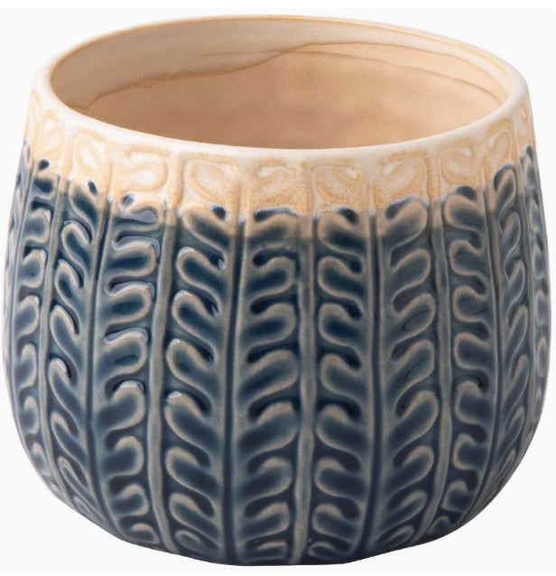 Planter Pot Garden Blue Glaze