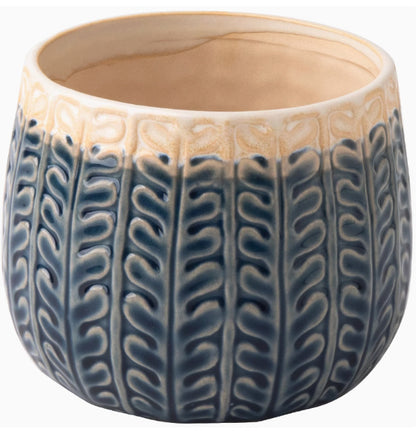 Planter Pot Garden Blue Glaze