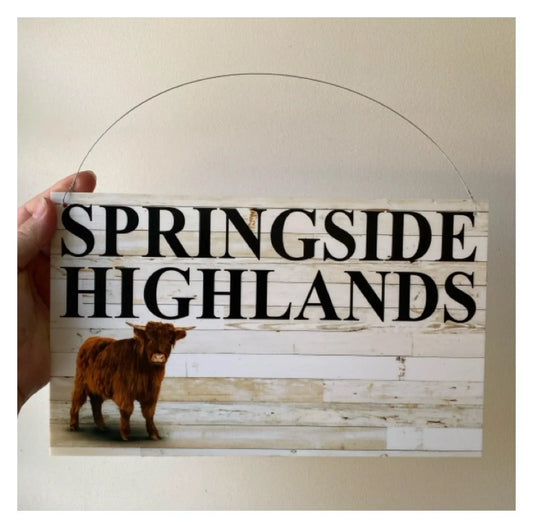 Cow Highland Country Custom Personalised Sign - The Renmy Store Homewares & Gifts 