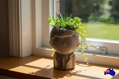 Planter Pot Boy Aussie Handmade Concrete