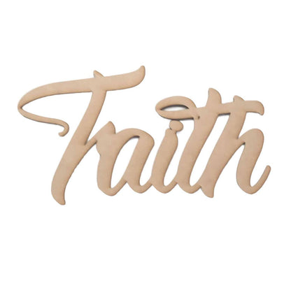 Faith Word Wall Quote Art DIY Raw MDF Timber Wood - The Renmy Store Homewares & Gifts 