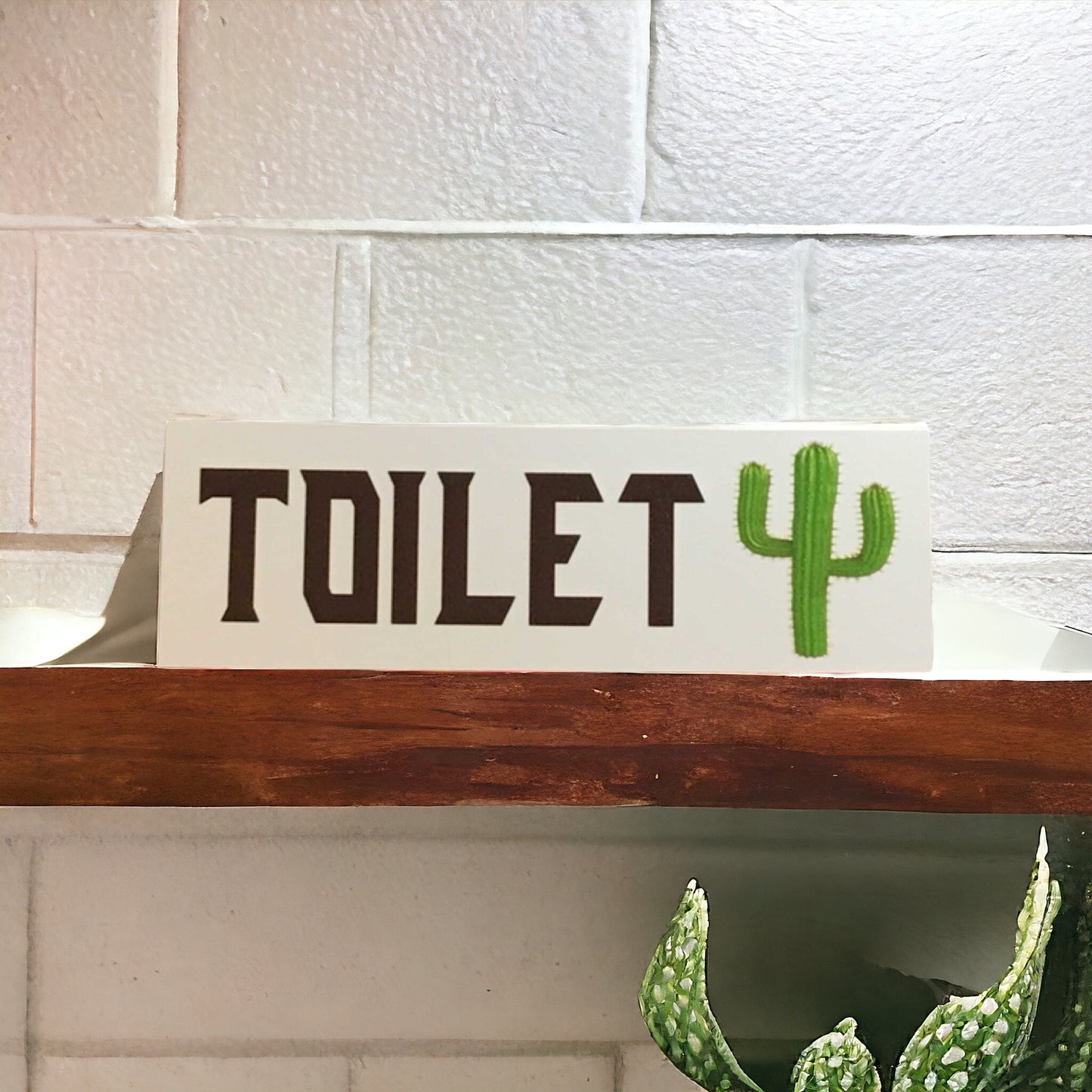 Cactus Toilet Laundry Bathroom Door Sign - The Renmy Store Homewares & Gifts 