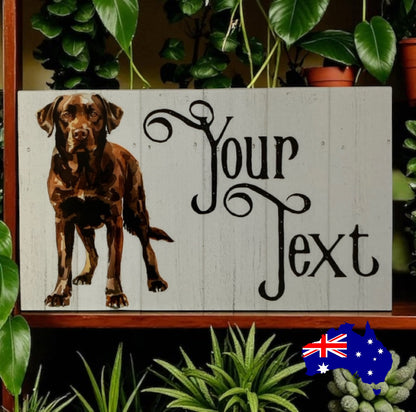 Labrador Chocolate Brown Dog Personalised Custom Sign