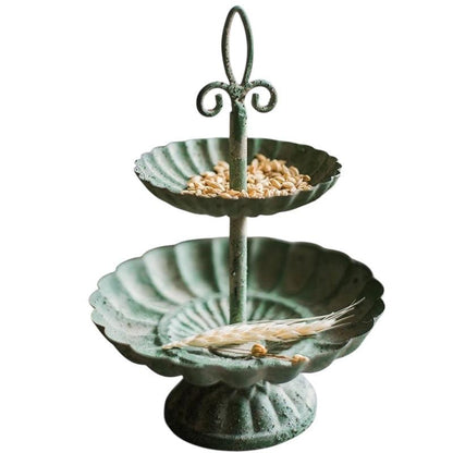 Plate Metal Cake Stand Tiered Country Style