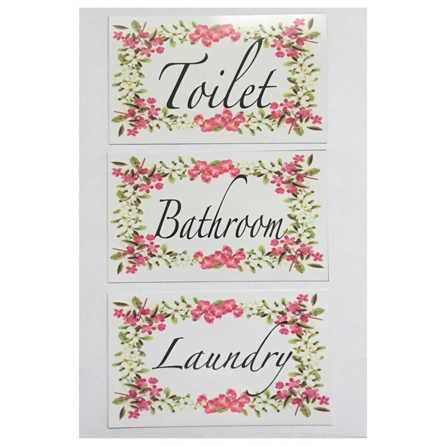 Floral Toilet Laundry Bathroom Sign - The Renmy Store Homewares & Gifts 