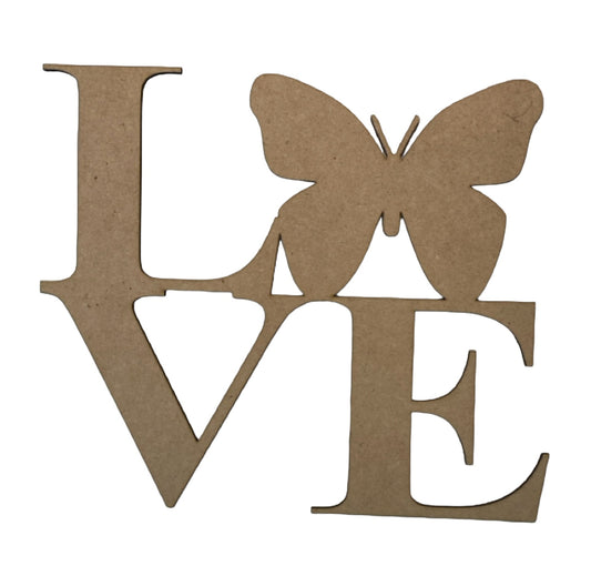 Love Butterfly Heart MDF Timber DIY Raw - The Renmy Store Homewares & Gifts 