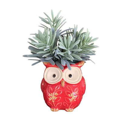 Plant Pot Planter Owl Red - The Renmy Store Homewares & Gifts 