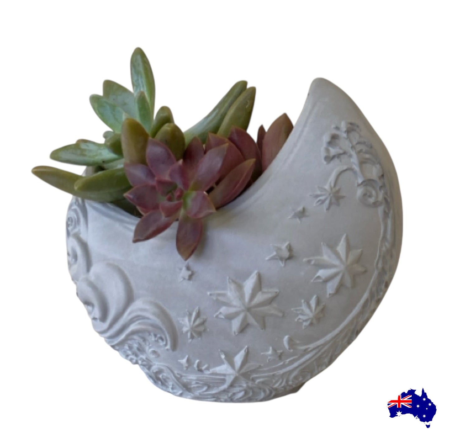 Planter Pot Moon Aussie Handmade Concrete