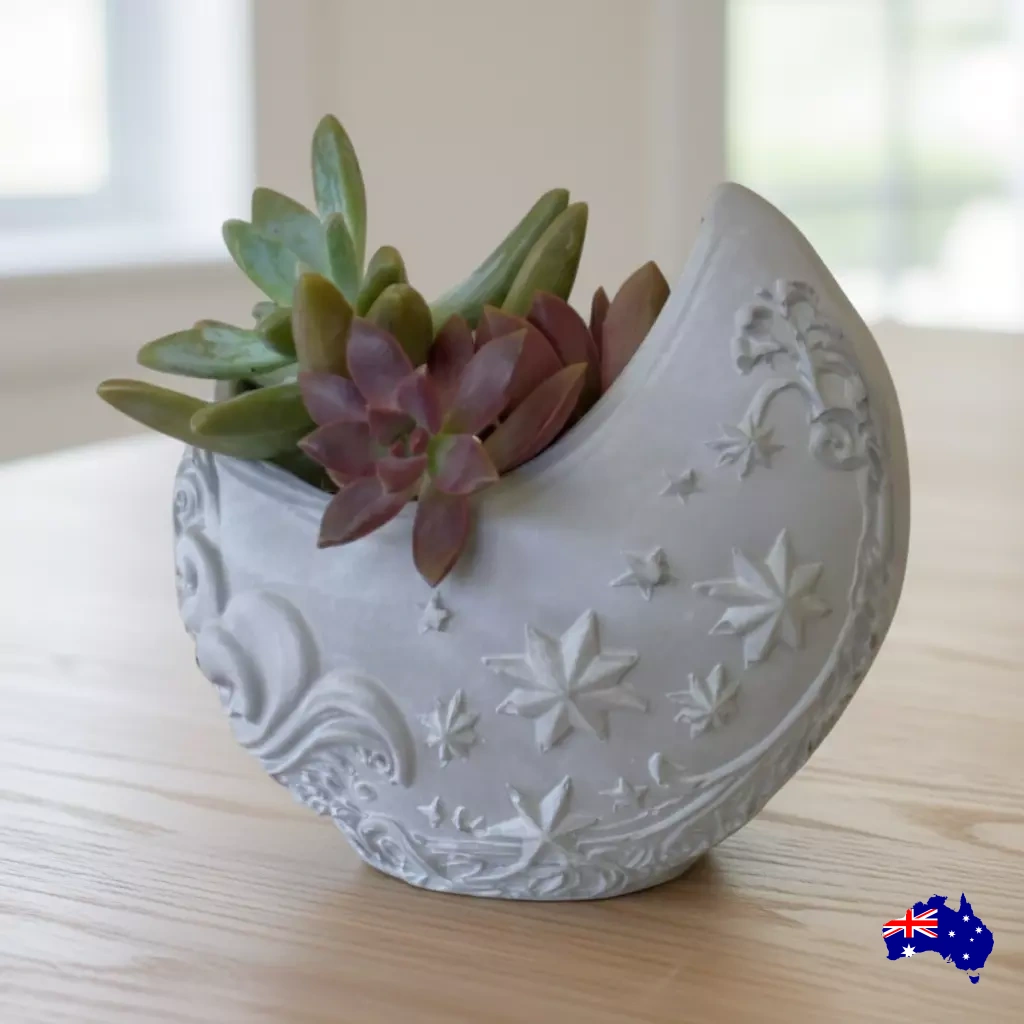 Planter Pot Moon Aussie Handmade Concrete