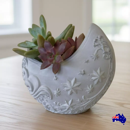 Planter Pot Moon Aussie Handmade Concrete