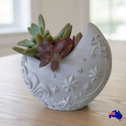 Planter Pot Moon Aussie Handmade Concrete