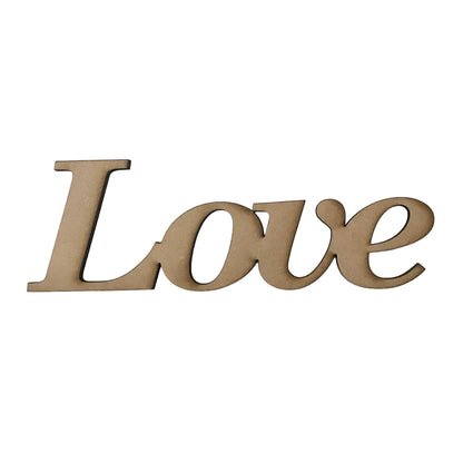 Love MDF Shape Word Raw Wooden - The Renmy Store Homewares & Gifts 