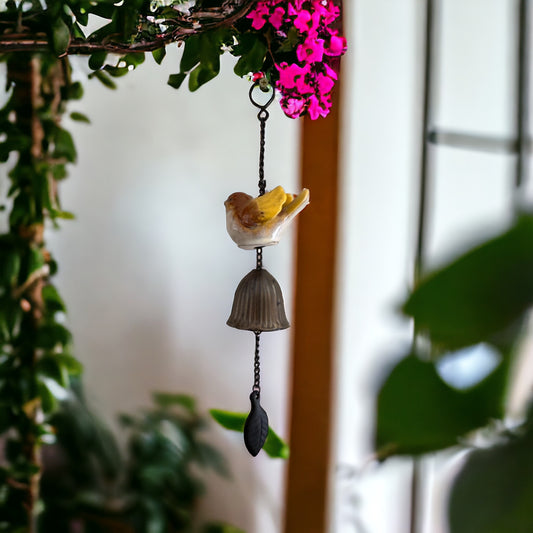 Bird Bell Ceramic Hanging Natural