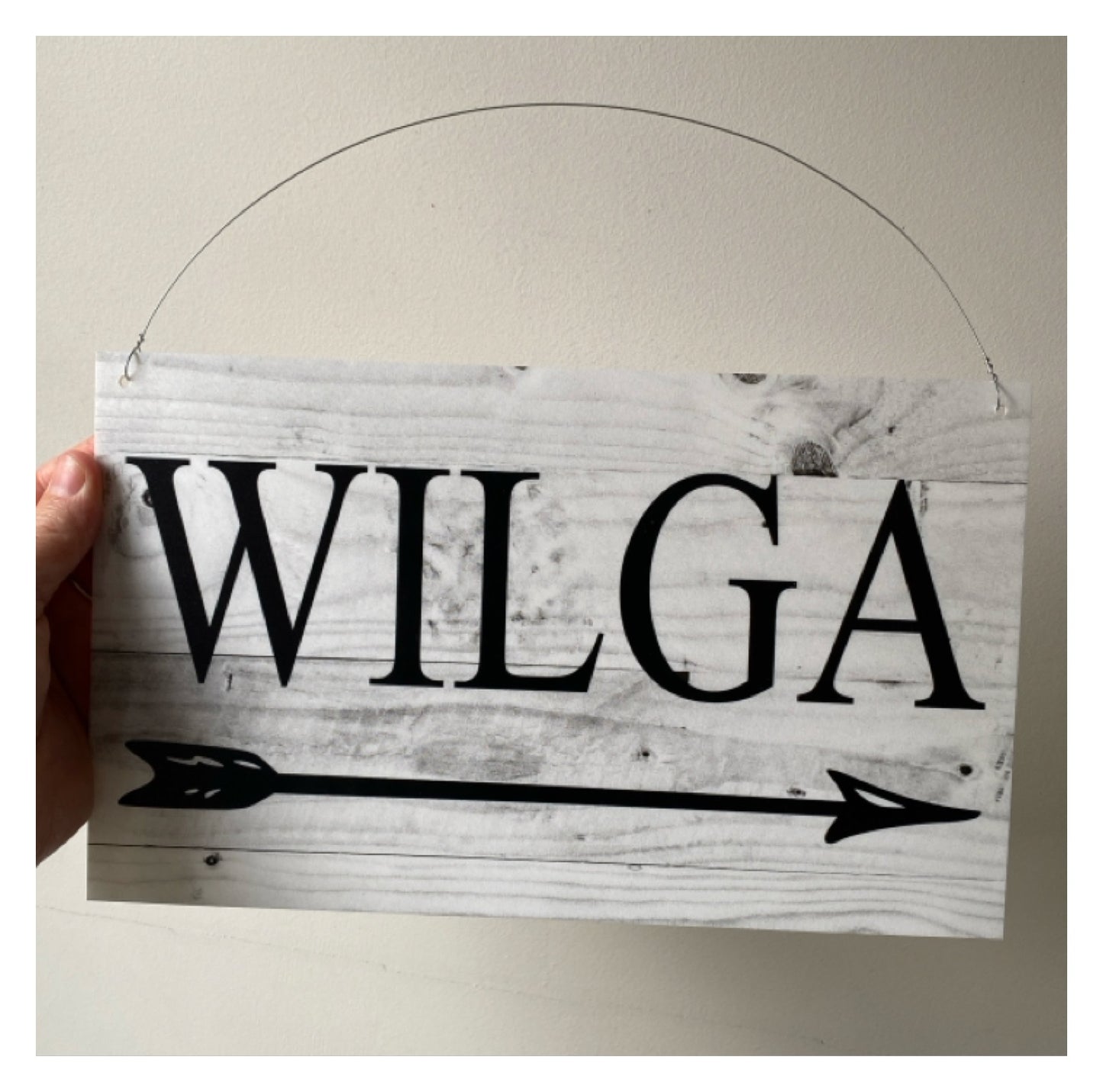 Custom Personalised with Arrow Rustic Grey Sign - The Renmy Store Homewares & Gifts 