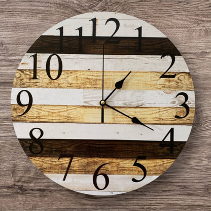 Clock Wall Rustic Wood Timber Dark Aussie Made