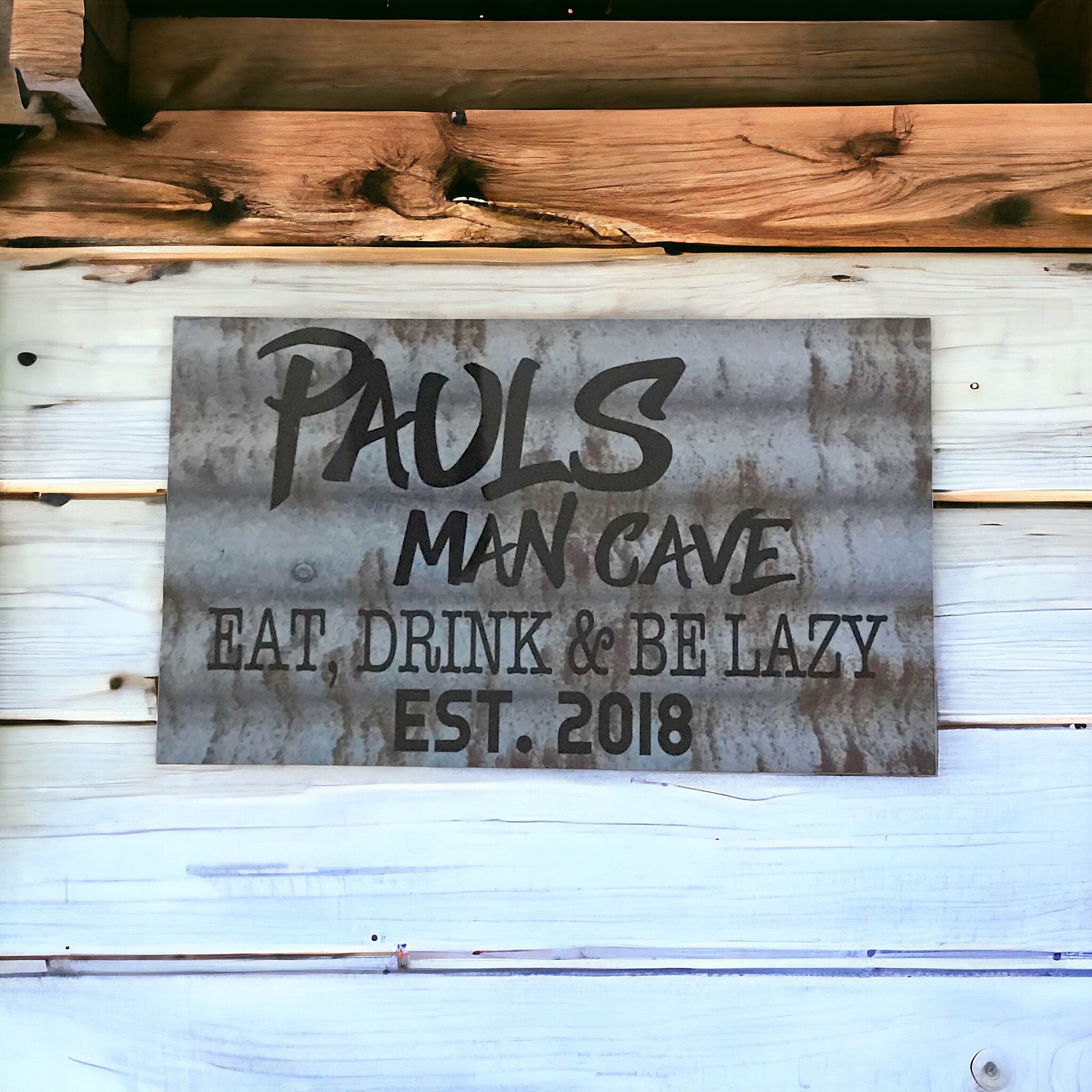 Man Cave Rules Custom Name Shed Garage Sign - The Renmy Store Homewares & Gifts 