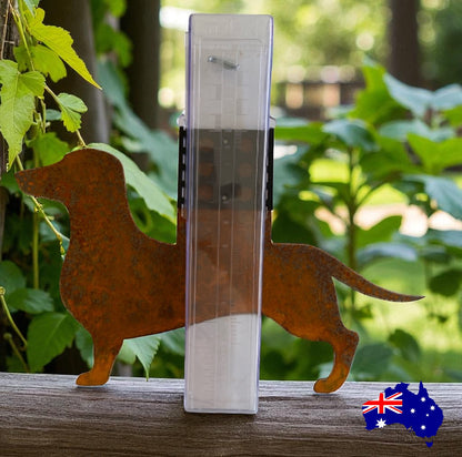 Rain Gauge Stake Wall Dachshund Dog Garden