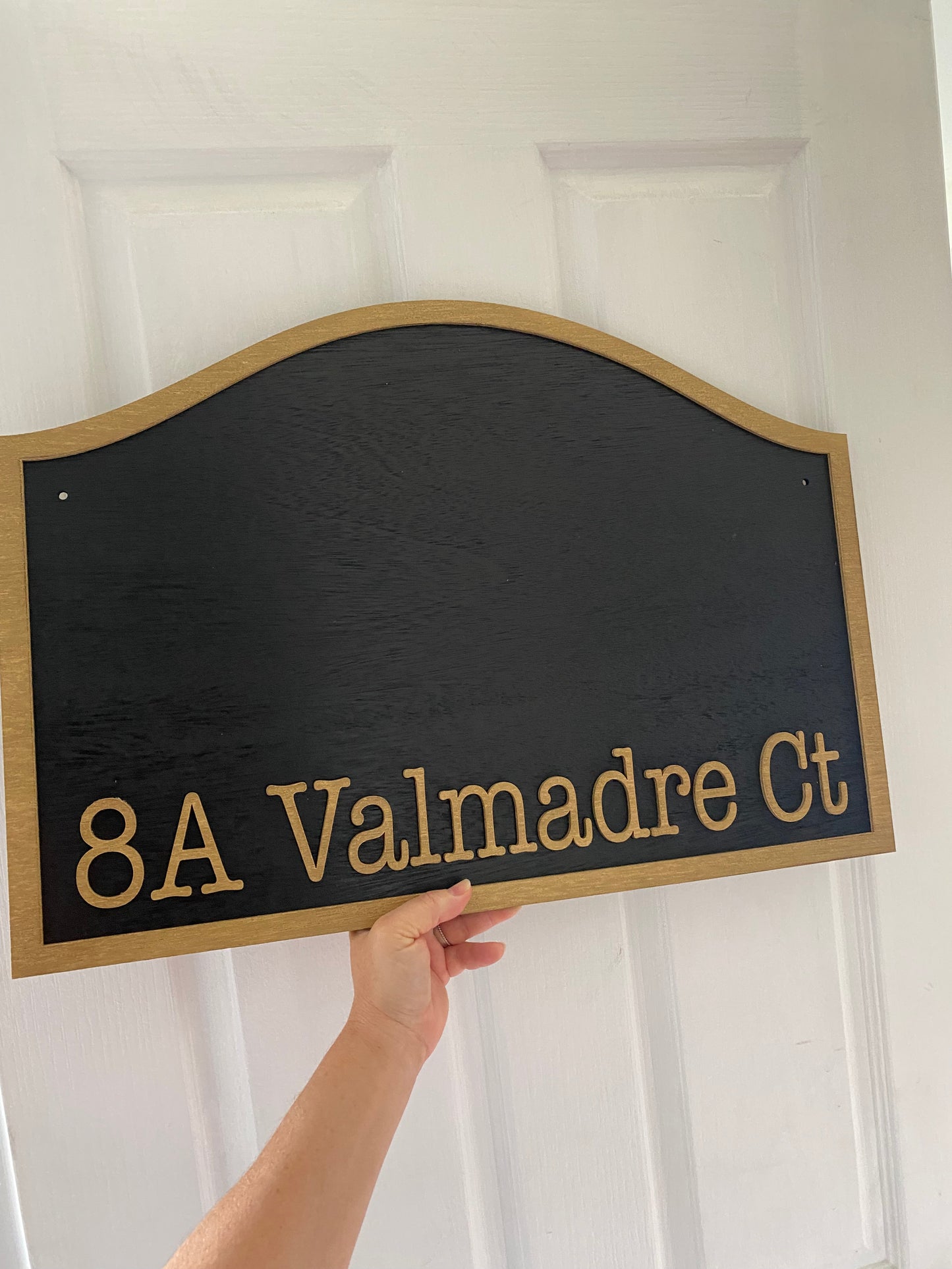 Custom Timber Street Address & House Sign | Personalised Arched Dome Sign | Aussie Made