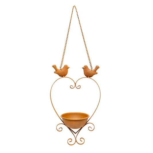 Bird Feeder Hanging Heart Love Birds Metal