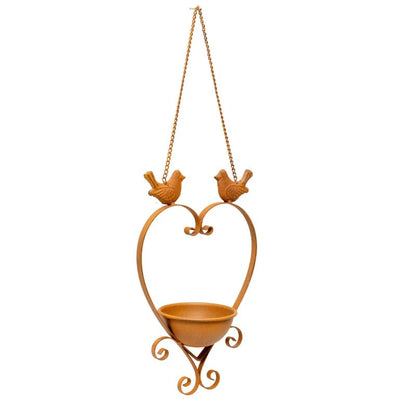 Bird Feeder Hanging Heart Love Birds Metal