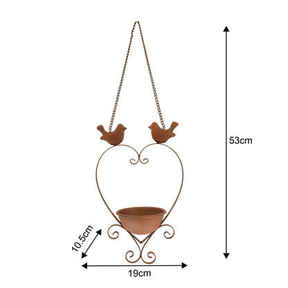 Bird Feeder Hanging Heart Love Birds Metal